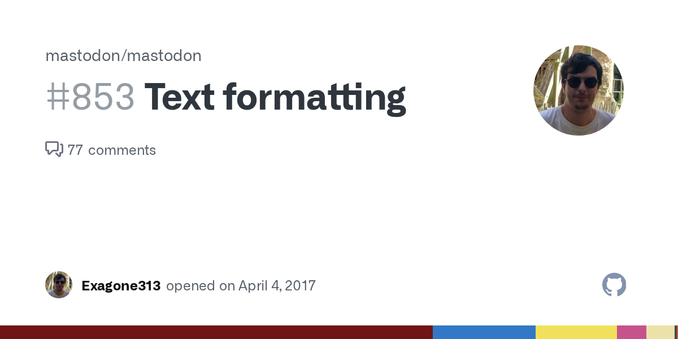 Hi, I worked a bit to support text formatting for ** to <strong> and * to <em>. You can find a demo here. I'm wondering if such feature would be acceptable? I would submit a PR if yes. Here is my c...