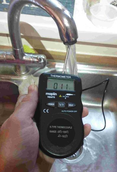 measuring mains water temperature at kitchen sink with N84FR