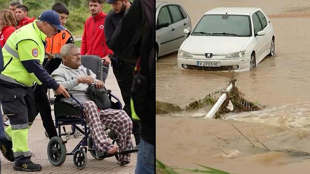 Torrential rain triggered severe flooding in eastern Spain, sweeping away cars, submerging roads and leaving at least four people dead.