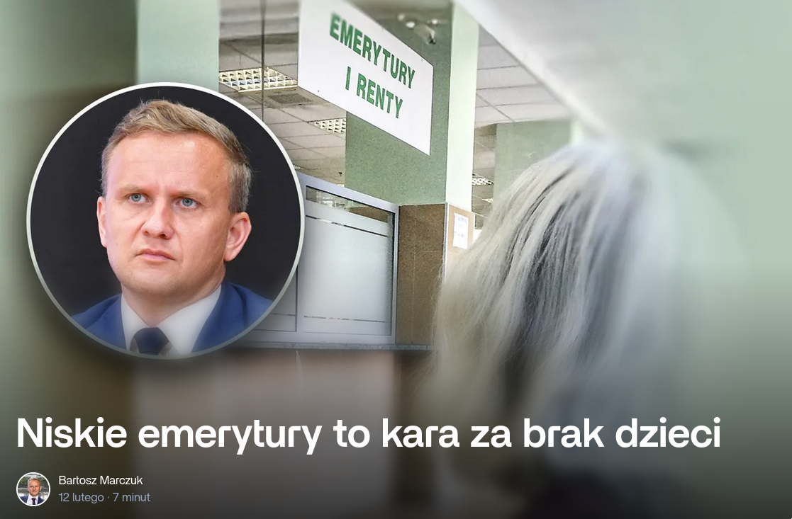 Tytuł artykułu: "Niskie emerytury to kara za brak dzieci"